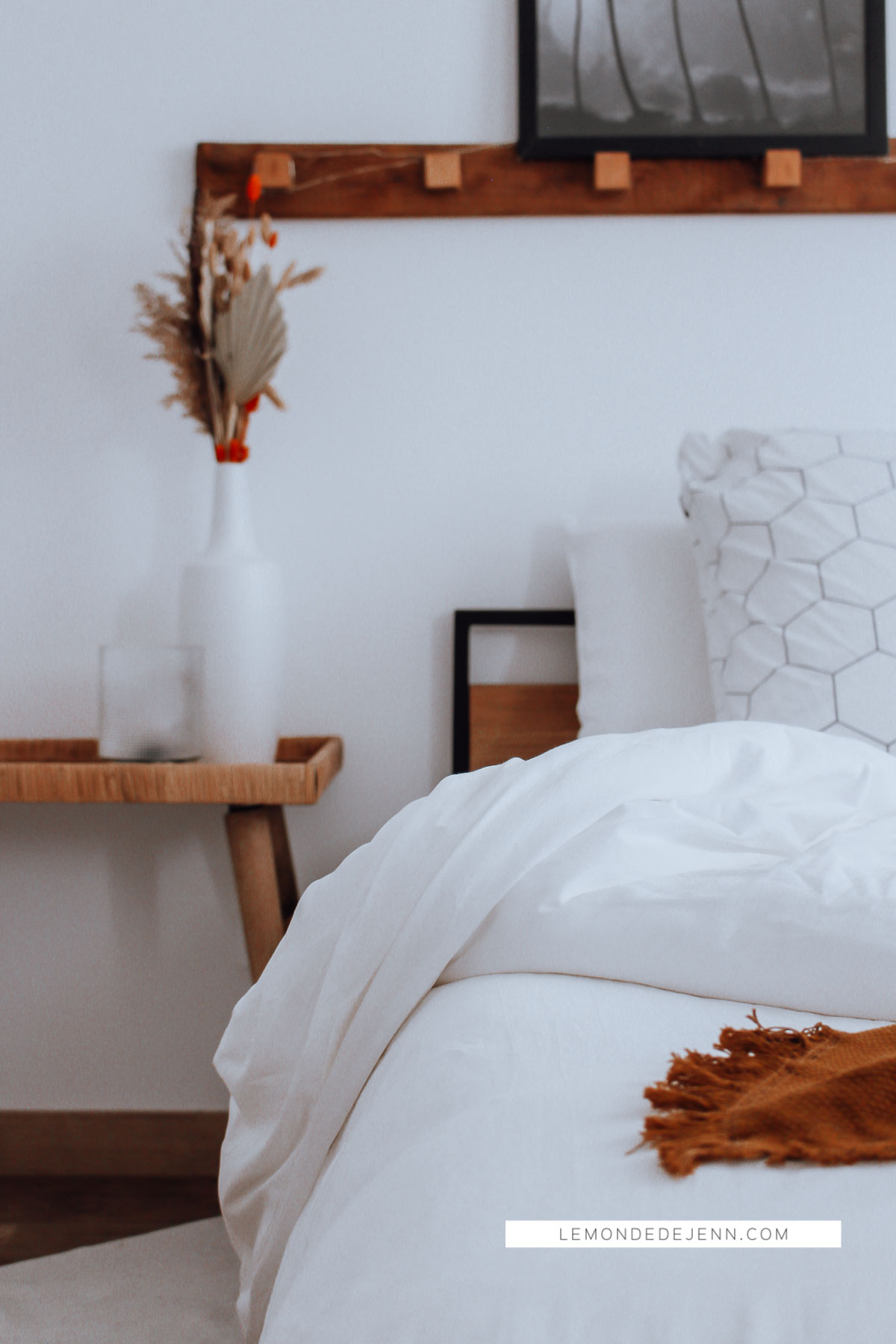 lit avec linge de lit bio